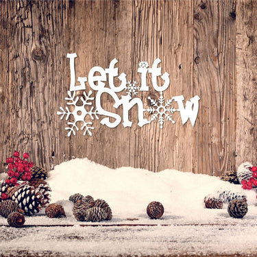 Let It Snow Metal Sign | Outdoor Winter Decor | Snowflake Winter Sign | Holiday Decor | Rustic Metal Christmas Sign | Snow Metal Wall Decor